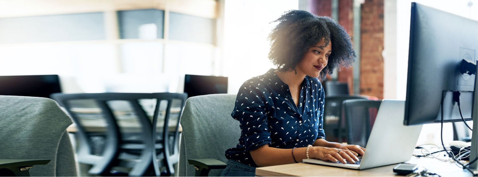 Woman working on computer