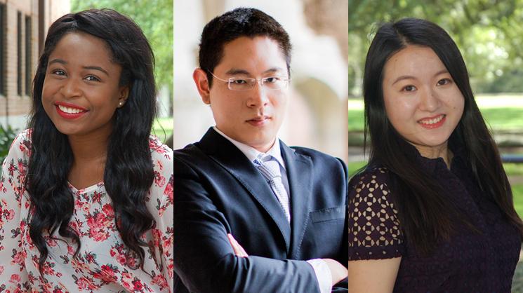 CS Undergraduates Naomi Eigbe, Junyan Guo, and Jessica Yu