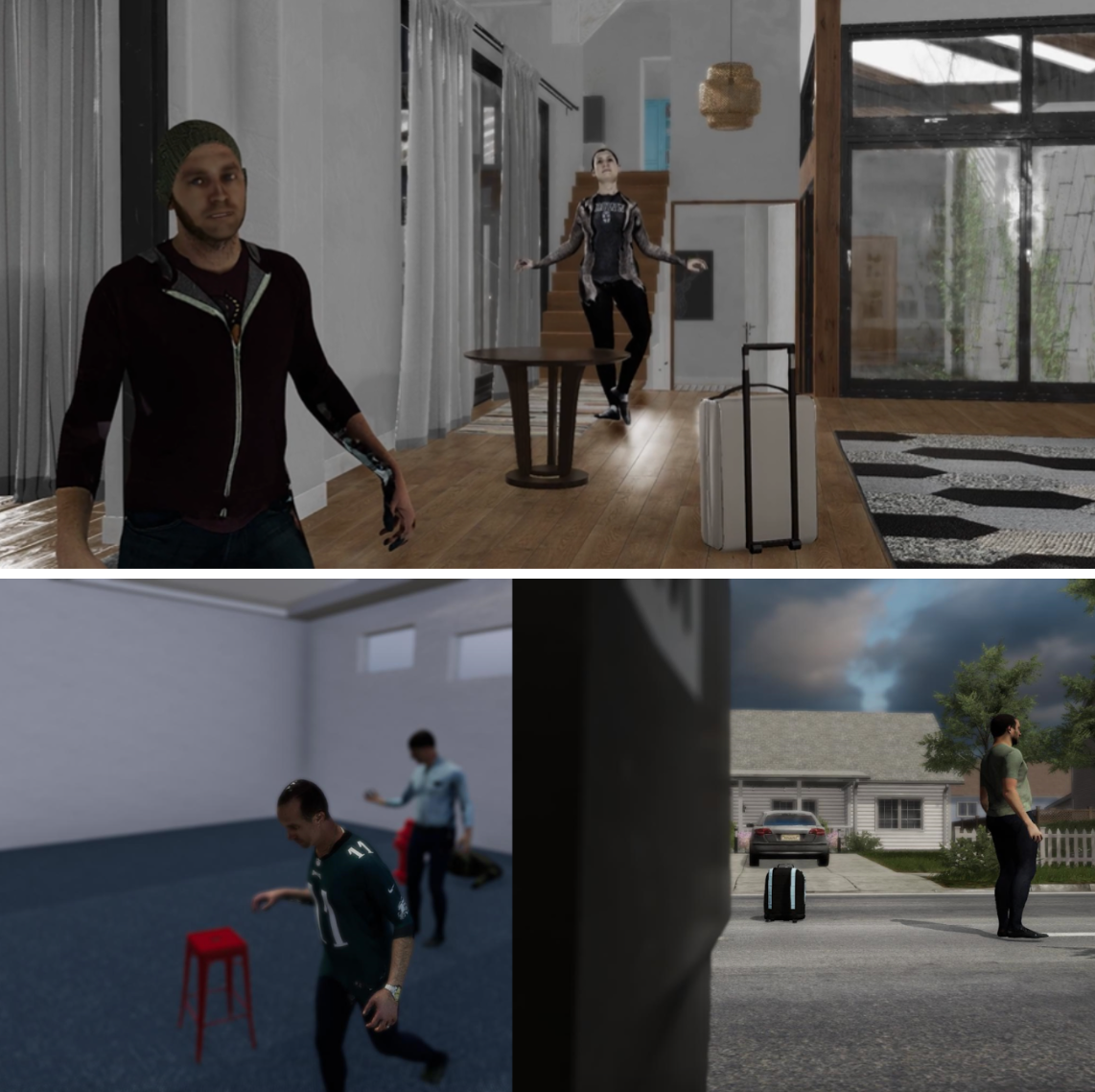 Images from the SyViC database demonstrate the use of synthetic human figures that help train vision and learning models without loss of privacy.