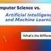 Visual representation of computer science and engineering, showcasing programming elements and hardware components.